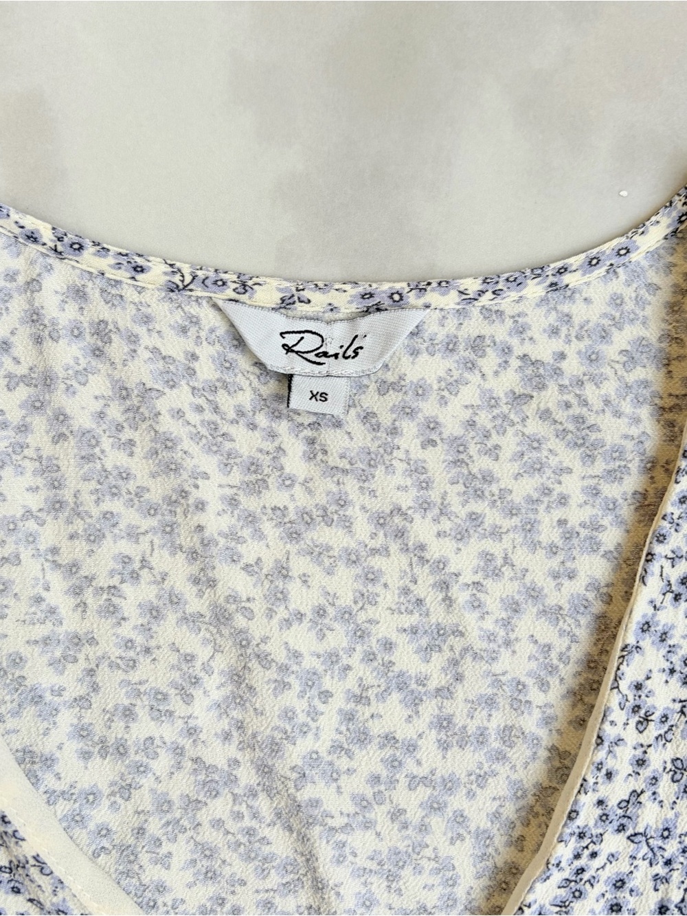 Anthropology Rails Helena Blue Garden mini Dress XS Floral Feminine Cottagecore - Picture 8 of 15
